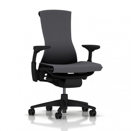 Fauteuil de bureau Embody Herman Miller Graphite / Graphite /Tissu Rhythm Charcoal