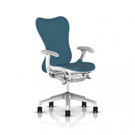 Fauteuil de bureau Mirra 2 Herman Miller H-Alloy Studio White / Butterfly Dark Turquoise