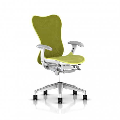 Fauteuil Mirra 2 Herman Miller H-Alloy Studio White / Butterfly Lime Green