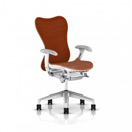 Fauteuil Mirra 2 Herman Miller H-Alloy Studio White / Butterfly Urban Orange