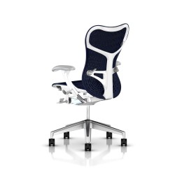 Fauteuil Mirra 2 Herman Miller Alu Semi Poli - White / Butterfly Twilight