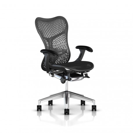 Fauteuil Mirra 2 Herman Miller Alu Semi Poli Graphite / Triflex Graphite