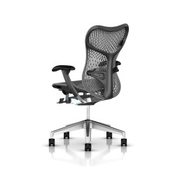 Fauteuil Mirra 2 Herman Miller Alu Semi Poli Graphite / Triflex Slate Grey