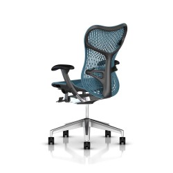 Fauteuil Mirra 2 Herman Miller Alu Semi Poli Graphite / Triflex Dark Turquoise