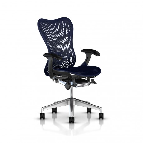 Fauteuil Mirra 2 Herman Miller Alu Semi Poli Graphite / Triflex Twilight