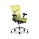 Fauteuil Mirra 2 Herman Miller Alu Semi Poli Graphite / Triflex Lime Green