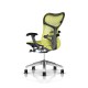 Fauteuil Mirra 2 Herman Miller Alu Semi Poli Graphite / Triflex Lime Green
