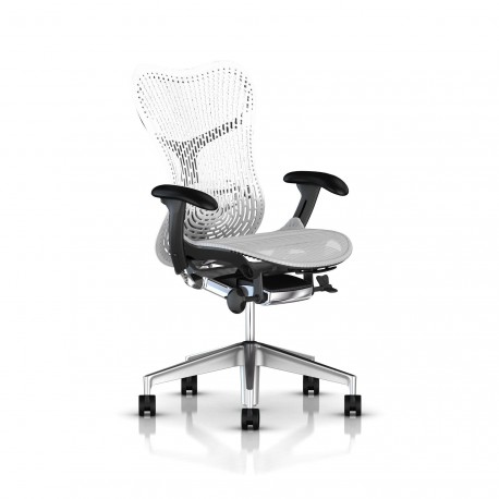 Fauteuil Mirra 2 Herman Miller Alu Semi Poli Graphite / Triflex Studio White