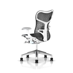 Fauteuil de bureau Mirra 2 Herman Miller Alu Semi Poli - White / Triflex Graphite