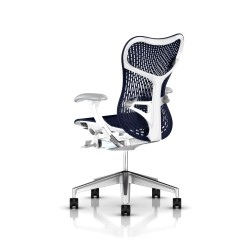 Fauteuil de bureau Mirra 2 Herman Miller Alu Semi Poli - White / Triflex Twilight