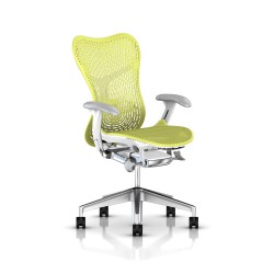 Fauteuil de bureau Mirra 2 Herman Miller Alu Semi Poli - White / Triflex Lime Green