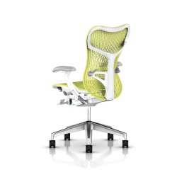 Fauteuil Mirra 2 Herman Miller Alu Semi Poli - White / Triflex Lime Green