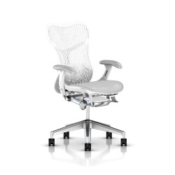 Fauteuil de bureau Mirra 2 Herman Miller Alu Semi Poli - White / Triflex Studio White