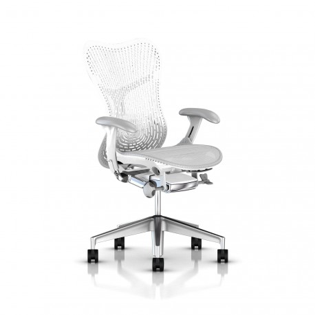 Fauteuil Mirra 2 Herman Miller Alu Semi Poli - White / Triflex Studio White