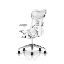 Fauteuil de bureau Mirra 2 Herman Miller Alu Semi Poli - White / Triflex Studio White