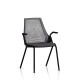 Sayl Side Chair Herman Miller Noir / 4 Pieds - Patins / Dossier Suspension Slate Grey / Assise Tissu Krabi