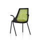 Chaise visiteur Sayl Side Chair Herman Miller Noir / 4 Pieds - Patins / Dossier Suspension Green Apple / Assise Tissu Appledore