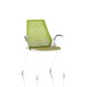 Chaise Sayl Side Chair Herman Miller Studio White / 4 Pieds - Patins / Dossier Suspension Green Apple / Assise Tissu Appledore