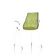 Sayl Side Chair Herman Miller Studio White / 4 Pieds - Patins / Dossier Suspension Green Apple / Assise Tissu Appledore