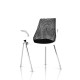 Sayl Side Chair Herman Miller Chrome / 4 Pieds - Patins / Dossier Suspension Noir / Assise Tissu Havana