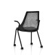 Chaise visiteur Sayl Side Chair Herman Miller Noir / 4 Pieds - Roulettes / Dossier Suspension Slate Grey / Assise Tissu Krabi