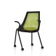 Chaise Sayl Side Chair Herman Miller Noir / 4 Pieds - Roulettes / Dossier Suspension Green Apple / Assise Tissu Appledore