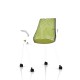 Sayl Side Chair Herman Miller Studio White / 4 Pieds - Roulettes / Dossier Suspension Green Apple / Assise Tissu Appledore