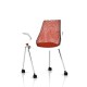 Chaise visiteur Sayl Side Chair Herman Miller Chrome / 4 Pieds - Roulettes / Dossier Suspension Red / Assise Tissu Panama