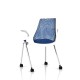 Sayl Side Chair Herman Miller Chrome / 4 Pieds - Roulettes / Dossier Suspension Berry Blue / Assise Tissu Scuba