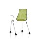 Sayl Side Chair Herman Miller Chrome / 4 Pieds - Roulettes / Dossier Suspension Green Apple / Assise Tissu Appledore