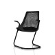 Chaise visiteur Sayl Side Chair Herman Miller Noir / Dossier Suspension Noir / Assise Tissu Havana