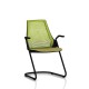 Chaise visiteur Sayl Side Chair Herman Miller Noir / Dossier Suspension Green Apple / Assise Tissu Appledore