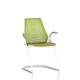 Chaise visiteur Sayl Side Chair Herman Miller Studio White / Dossier Suspension Green Apple / Assise Tissu Appledore