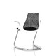 Chaise visiteur Sayl Side Chair Herman Miller Chrome / Dossier Suspension Noir / Assise Tissu Havana