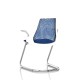 Chaise visiteur Sayl Side Chair Herman Miller Chrome / Dossier Suspension Berry Blue / Assise Tissu Scuba