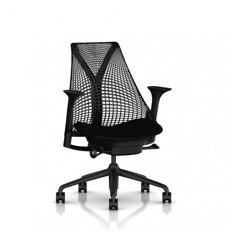 Fauteuil de bureau Sayl Herman Miller Noir / Dossier Suspension Noir / Assise Havana