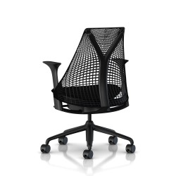 Fauteuil de bureau Sayl Herman Miller Noir / Dossier Suspension Noir / Assise Havana