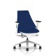 Fauteuil de bureau Sayl Herman Miller Fog-Blanc / Dossier Et Assise Tissu Bleu Costa