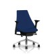 Fauteuil de bureau Sayl Herman Miller Alu Poli-Noir / Dossier Et Assise Tissu Bleu Costa