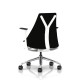 Fauteuil de bureau Sayl Herman Miller Alu Poli-Blanc / Dossier Et Assise Tissu Noir Havana