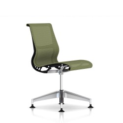 Siège Setu Herman Miller Alu Semi Poli / Structure Graphite / Lyris Chartreuse