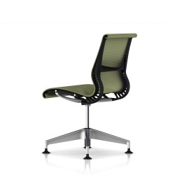 Siège Setu Herman Miller Alu Semi Poli / Structure Graphite / Lyris Chartreuse