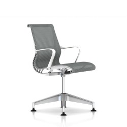 Fauteuil visiteur Setu Herman Miller H-Alloy / Structure Studio White / Lyris Alpine