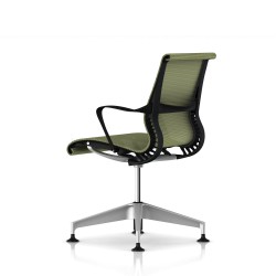 Chaise de réunion Setu Herman Miller H-Alloy / Structure Graphite / Lyris Chartreuse