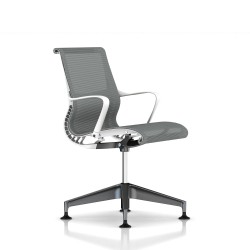 Fauteuil Setu Herman Miller Graphite / Structure Studio White / Lyris Alpine