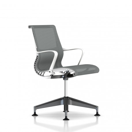 Chaise de réunion Setu Herman Miller Graphite / Structure Studio White / Lyris Alpine