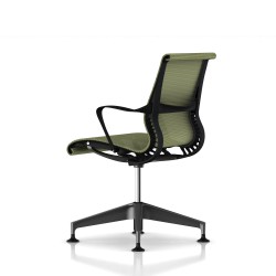 Chaise de réunion Setu Herman Miller Graphite / Structure Graphite / Lyris Chartreuse