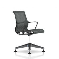 Chaise de réunion Setu Herman Miller Graphite / Structure Slate Grey / Lyris Slate Grey