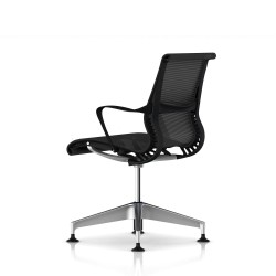 Chaise de réunion Setu Herman Miller Alu Semi Poli / Structure Graphite / Lyris Graphite