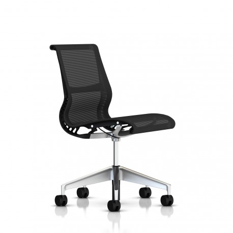 Chaise de réunion Setu Herman Miller Alu Semi Poli / Structure Graphite / Lyris Graphite